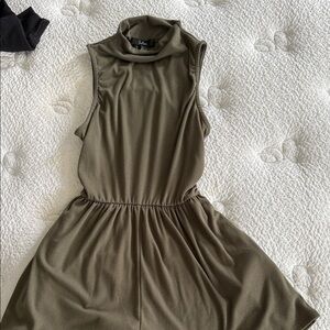 Lulu's Olive Green Sleeveless Mini Dress